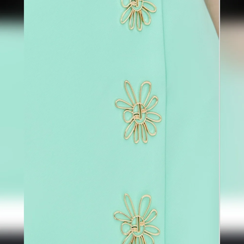 New The Wolf Gang Inka Mini Vest Dress In Aqua - Picture 4 of 9